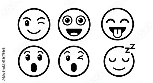 Varied emoji expressions offering a simple, impactful visual vocabulary for communication or