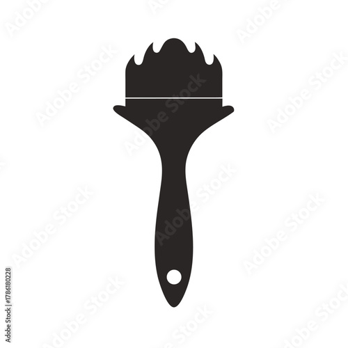 Minimal paint brush silhouette vector with white background for art, painting and creative illustration concept design