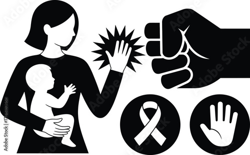 Mother and child protected from violence and abuse