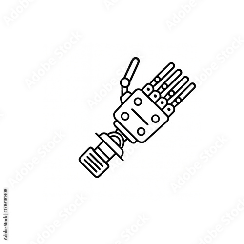 Modern robotic hand design for innovative technology, showcasing advanced engineering and artificial intelligence concepts, vector origin