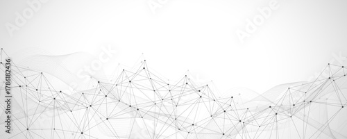 Global network connection concept. Big data visualization. Social network communication in the global computer networks. Internet technology. Business. Science. Vector illustration