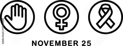 International day for the elimination of violence against women november 25 symbols