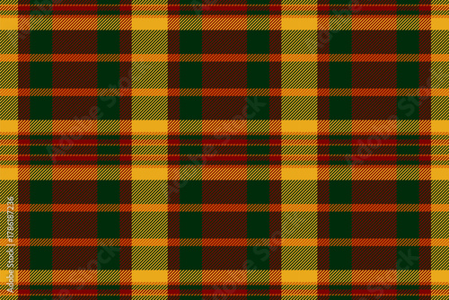 Cute textile texture pattern, duvet cover fabric background check. 2026 tartan seamless plaid vector in dark and maroon colors.