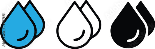 drop three logo set vector design art