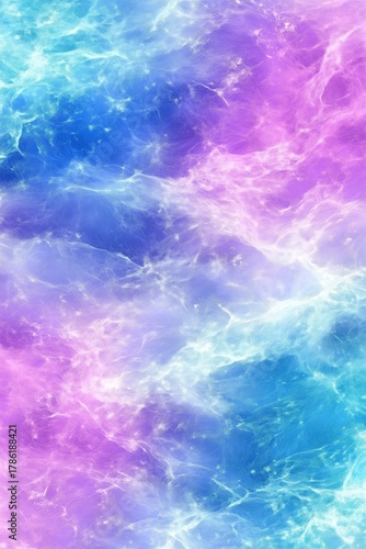 Soft pastel swirls in blue and pink create a dreamy romantic background with ample copy space.