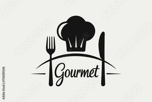 Restaurant menu design with fork knife and spoon illustration