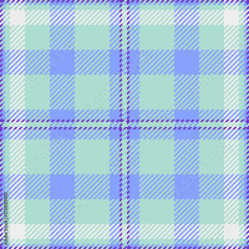 Rustic tartan texture pattern, menswear textile vector background. Stroke plaid seamless check fabric in light and blue colors.