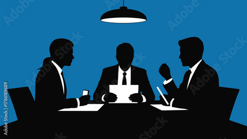 Dynamic business team collaborates during a modern meeting, discussing strategy and planning future success with focused determination