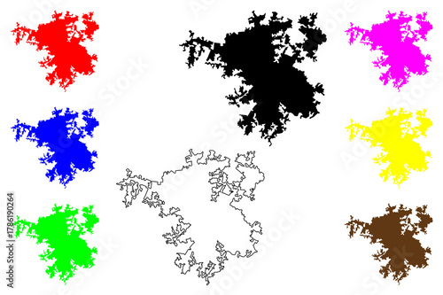 Owo city (Federal Republic of Nigeria, Ondo State) map vector illustration, scribble sketch Ogho Imade map