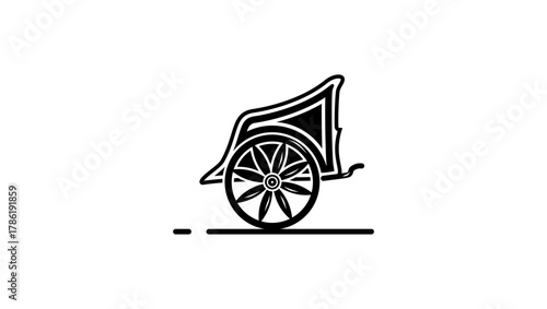 Chariot symbol ,black isolated silhouette