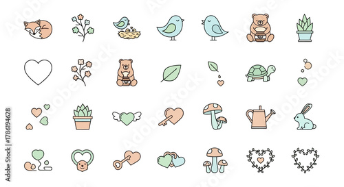 Pastel-Themed Icons: An Adorable and Versatile Collection for Various Design Projects