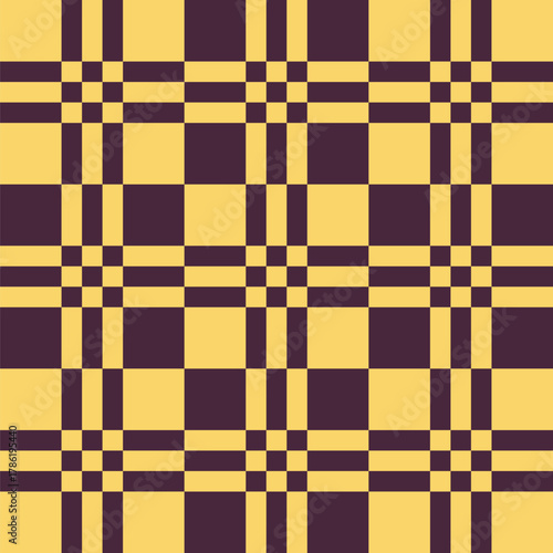 Pattern created from yellow and maroon squares and rectangles