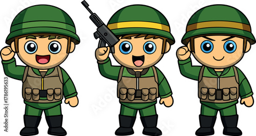 soldier kids illustration, army cartoon character, military child artwork, patriotic kid vector, brave soldier cartoon, uniform army design, young army character, cartoon warrior child, national hero 