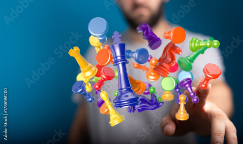 A vibrant image of chess pi...