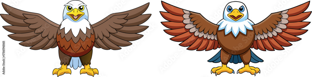 Naklejka premium flying bird wings cartoon, angel wings illustration, freedom design vector, sky flying artwork, bird wing clipart, adorable wing drawing, creative flight cartoon, nature symbol vector, cute sky art, c