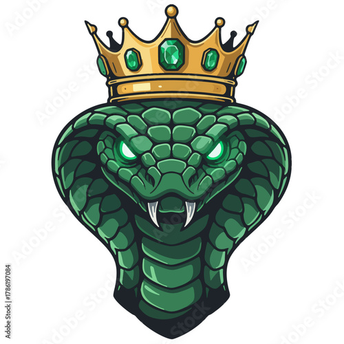 aesthetic logo of the cobra snake king with a crown symbolizing strength and grandeur