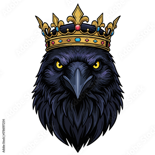 aesthetic logo of the bird king with a crown symbolizing strength and grandeur