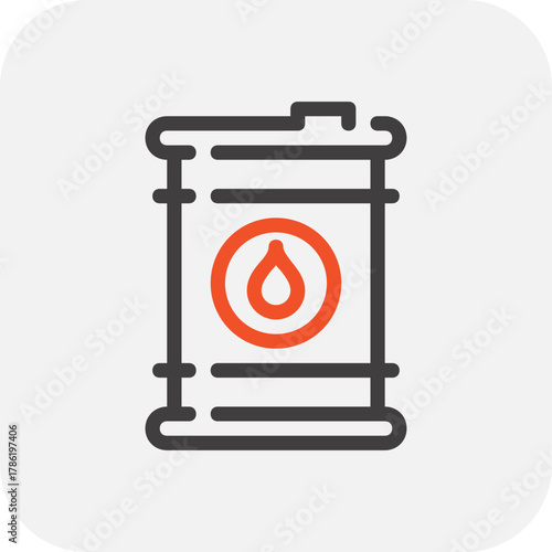 Modern oil barrel flat line vector illustration icon design concept. Icon for mobile and web graphics. Flat symbol, logo creative concept. Simple and clean flat pictogram