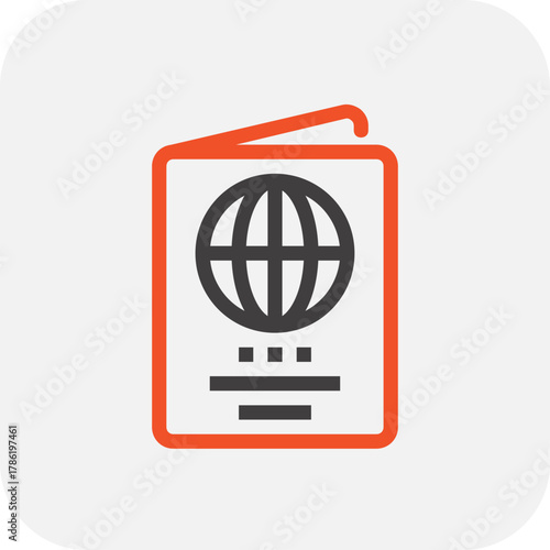 Modern passport flat line vector illustration icon design concept. Icon for mobile and web graphics. Flat symbol, logo creative concept. Simple and clean flat pictogram