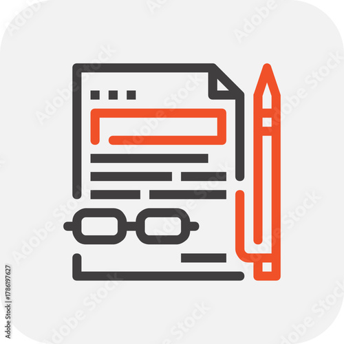 Modern contract flat line vector illustration icon design concept. Icon for mobile and web graphics. Flat symbol, logo creative concept. Simple and clean flat pictogram