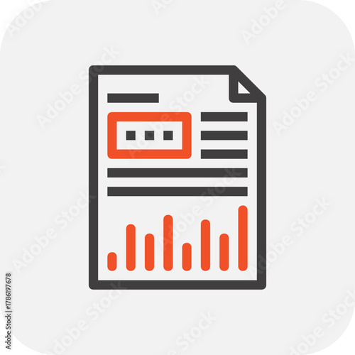 Modern report flat line vector illustration icon design concept. Icon for mobile and web graphics. Flat symbol, logo creative concept. Simple and clean flat pictogram
