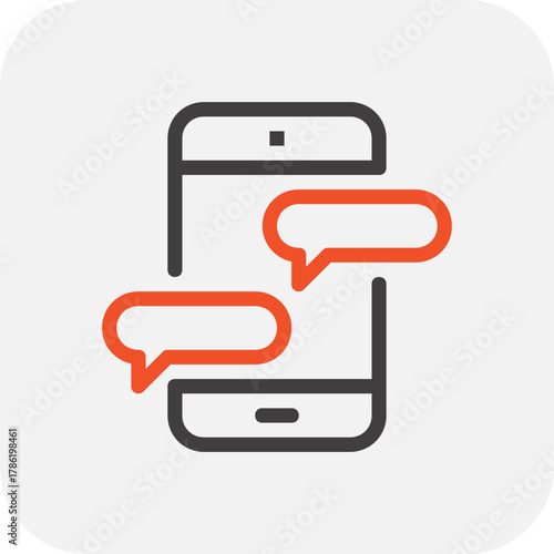 Modern speech bubbles flat line vector illustration icon design concept.