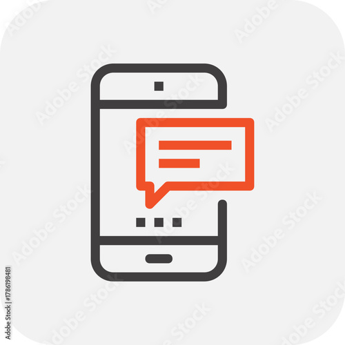 Modern speech bubbles flat line vector illustration icon design concept.