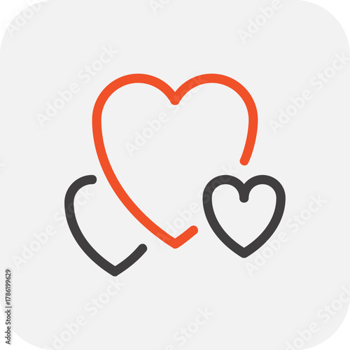 Modern love flat line vector illustration icon design concept. Icon for mobile and web graphics. Flat symbol, logo creative concept. Simple and clean flat pictogram