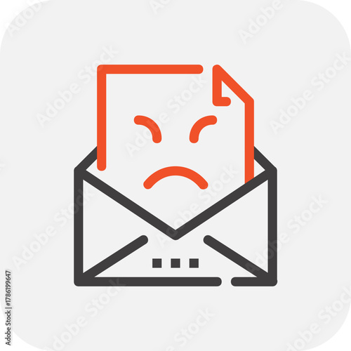 Modern negative feedback flat line vector illustration icon design concept. Icon for mobile and web graphics. Flat symbol, logo creative concept. Simple and clean flat pictogram