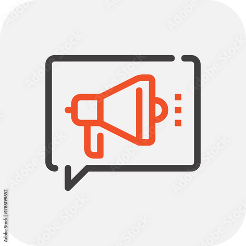 Modern critique flat line vector illustration icon design concept. Icon for mobile and web graphics. Flat symbol, logo creative concept. Simple and clean flat pictogram