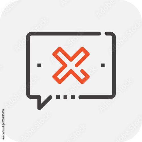 Modern failure flat line vector illustration icon design concept. Icon for mobile and web graphics. Flat symbol, logo creative concept. Simple and clean flat pictogram