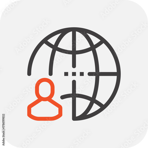 Modern freelancing flat line vector illustration icon design concept. Icon for mobile and web graphics. Flat symbol, logo creative concept. Simple and clean flat pictogram