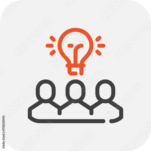 Modern collective intelligence flat line vector illustration icon design concept. Icon for mobile and web graphics. Flat symbol, logo creative concept. Simple and clean flat pictogram