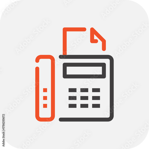 Modern fax message flat line vector illustration icon design concept. Icon for mobile and web graphics. Flat symbol, logo creative concept. Simple and clean flat pictogram