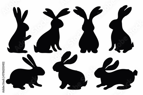 Easter Rabbit Silhouettes - S...