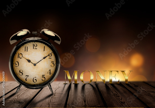 Vintage Wecker mit Schrift Money