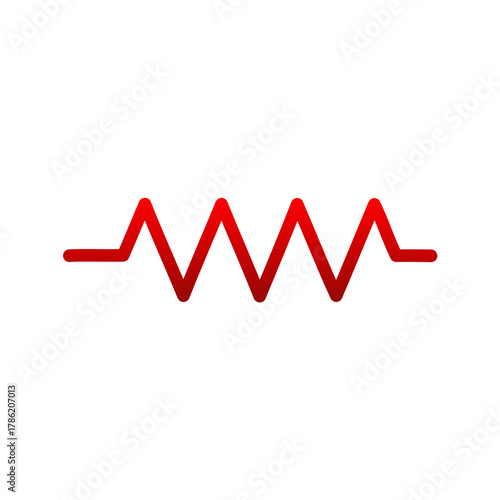 Papier peint Red Zigzag Resistor Icon – Vector Symbol for Circuit, Electronics, and Engineeri