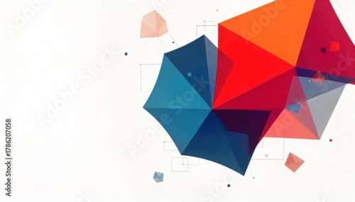 Abstract Backboard Playground Geometric shapes and vibrant colors evoke a playful, abstract representation of a backboard themed play area. An abstract composition of interlocking geometric shapes in