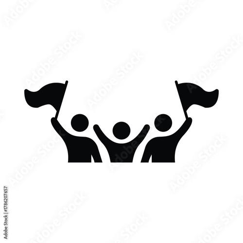 Supporter sports icon. Sign style for use in web design, logos. Symbols.