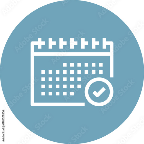 Modern vacation calendar flat line vector illustration icon design concept. Icon for mobile and web graphics. Flat symbol, logo creative concept. Simple and clean flat pictogram