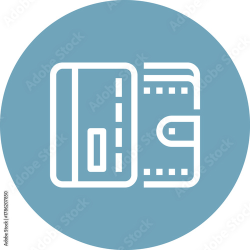 Modern credit card flat line vector illustration icon design concept. Icon for mobile and web graphics. Flat symbol, logo creative concept. Simple and clean flat pictogram