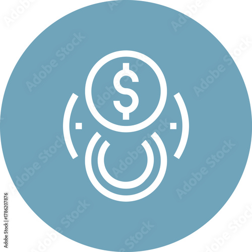 Modern currency exchange flat line vector illustration icon design concept. Icon for mobile and web graphics. Flat symbol, logo creative concept. Simple and clean flat pictogram