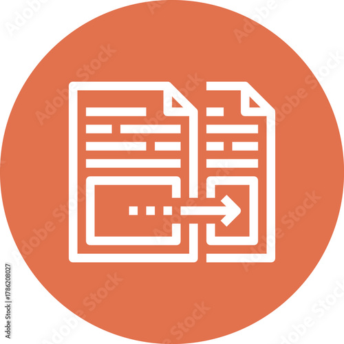 Modern copy document flat line vector illustration icon design concept. Icon for mobile and web graphics. Flat symbol, logo creative concept. Simple and clean flat pictogram