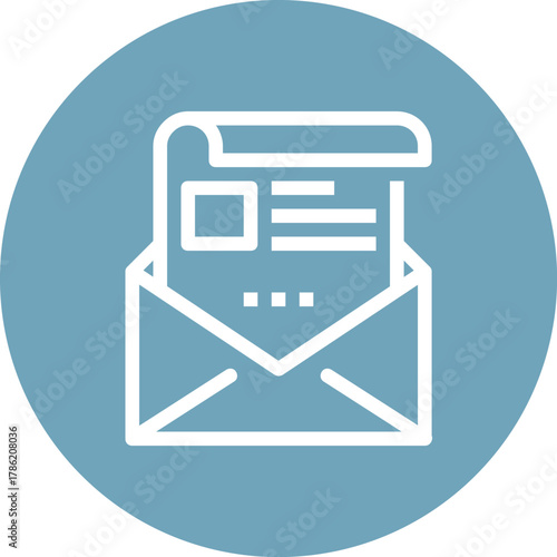 Modern mail flat line vector illustration icon design concept. Icon for mobile and web graphics. Flat symbol, logo creative concept. Simple and clean flat pictogram