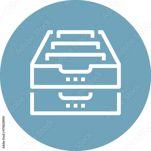 Modern archives flat line vector illustration icon design concept. Icon for mobile and web graphics. Flat symbol, logo creative concept. Simple and clean flat pictogram