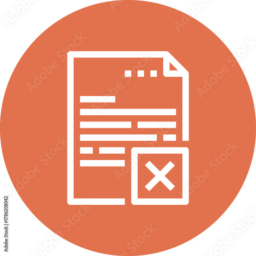 Modern delete file flat line vector illustration icon design concept. Icon for mobile and web graphics. Flat symbol, logo creative concept. Simple and clean flat pictogram