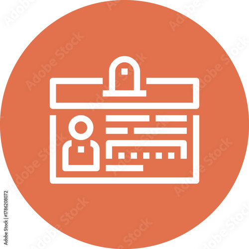 Modern id card flat line vector illustration icon design concept. Icon for mobile and web graphics. Flat symbol, logo creative concept. Simple and clean flat pictogram