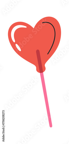 Heart shape caramel candy stick