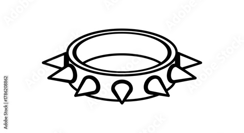 Spiked collar vector illustration, perfect for bold accessory design or pet safety concepts