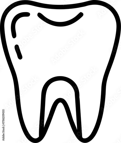 Simple outline drawing of a tooth